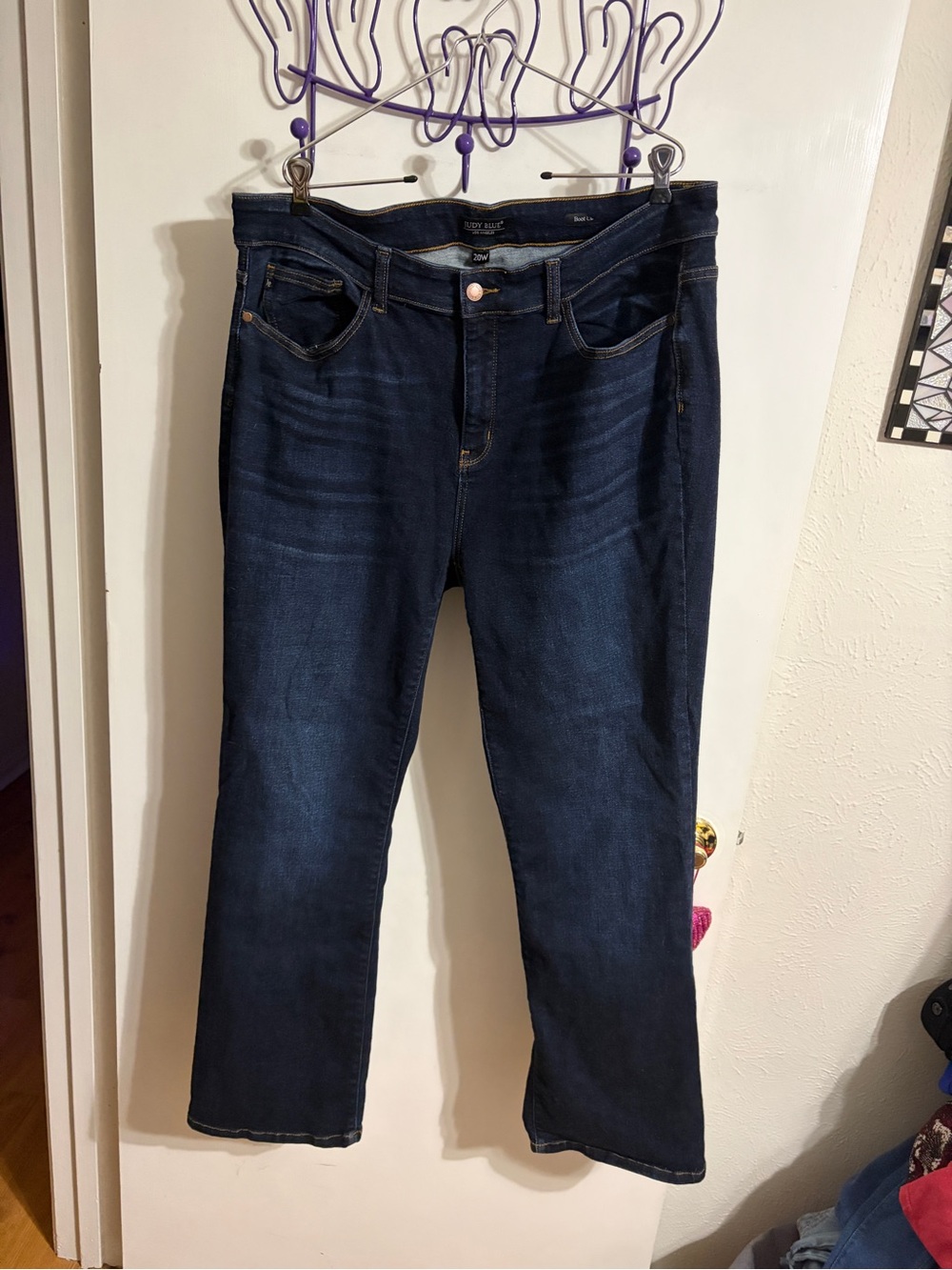 💜 20 Judy Blue Women’s Dark Blue Boot Cut Jeans - Classic Stretch Denim